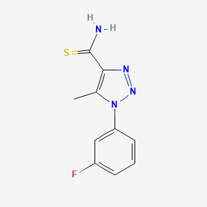 molecular formula C10H9FN4S B3074142 1-(3-fluorophenyl)-5-methyl-1H-1,2,3-triazole-4-carbothioamide CAS No. 1019187-19-9