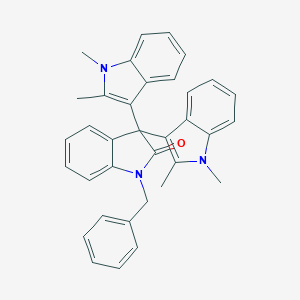 molecular formula C35H31N3O B307415 1-benzyl-1,3-dihydro-3,3-bis(1,2-dimethyl-1H-indol-3-yl)-2H-indol-2-one 