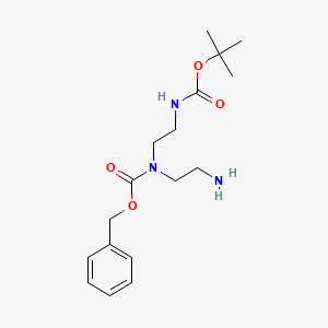 molecular formula C17H27N3O4 B3074160 苄基 (2-氨基乙基) (2-((叔丁氧羰基) 氨基) 乙基) 氨基甲酸酯 CAS No. 1019333-29-9