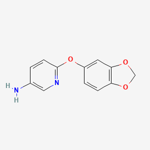 molecular formula C12H10N2O3 B3074165 6-(Benzo[d][1,3]dioxol-5-yloxy)pyridin-3-amine CAS No. 1019368-01-4