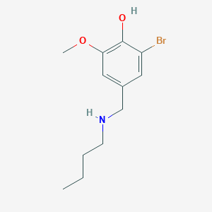 molecular formula C12H18BrNO2 B3074328 2-溴-4-[(丁氨基)甲基]-6-甲氧基苯酚 CAS No. 1019565-95-7