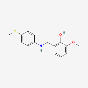molecular formula C15H17NO2S B3074347 2-Methoxy-6-({[4-(methylthio)phenyl]amino}methyl)phenol CAS No. 1019586-23-2