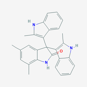 molecular formula C28H25N3O B307435 5,7-dimethyl-3,3-bis(2-methyl-1H-indol-3-yl)-1,3-dihydro-2H-indol-2-one 