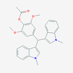 molecular formula C29H28N2O4 B307437 4-[bis(1-methyl-1H-indol-3-yl)methyl]-2,6-dimethoxyphenyl acetate 