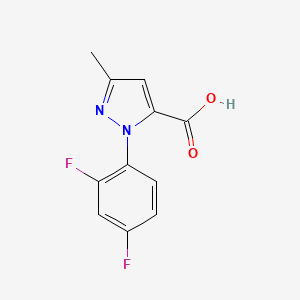 molecular formula C11H8F2N2O2 B3074474 1-(2,4-Difluorophenyl)-3-methyl-1H-pyrazole-5-carboxylic acid CAS No. 1020240-42-9