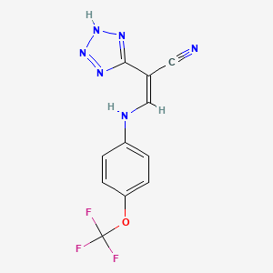 molecular formula C11H7F3N6O B3074506 (2Z)-2-(1H-1,2,3,4-tetrazol-5-yl)-3-{[4-(trifluoromethoxy)phenyl]amino}prop-2-enenitrile CAS No. 1020252-67-8