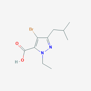 molecular formula C10H15BrN2O2 B3074533 4-Bromo-1-ethyl-3-(2-methylpropyl)-1H-pyrazole-5-carboxylic acid CAS No. 1020722-66-0