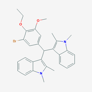 molecular formula C30H31BrN2O2 B307454 3-[(3-bromo-4-ethoxy-5-methoxyphenyl)(1,2-dimethyl-1H-indol-3-yl)methyl]-1,2-dimethyl-1H-indole 