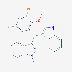 molecular formula C27H24Br2N2O B307455 2-[bis(1-methyl-1H-indol-3-yl)methyl]-4,6-dibromophenyl ethyl ether 