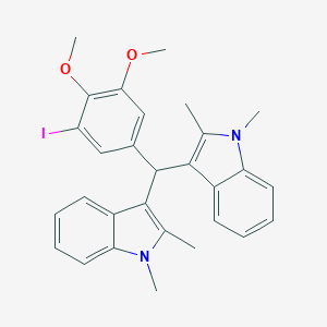 molecular formula C29H29IN2O2 B307457 3-[(1,2-dimethyl-1H-indol-3-yl)(3-iodo-4,5-dimethoxyphenyl)methyl]-1,2-dimethyl-1H-indole 