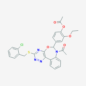 4-{7-Acetyl-3-[(2-chlorobenzyl)sulfanyl]-6,7-dihydro[1,2,4]triazino[5,6-d][3,1]benzoxazepin-6-yl}-2-ethoxyphenyl acetate