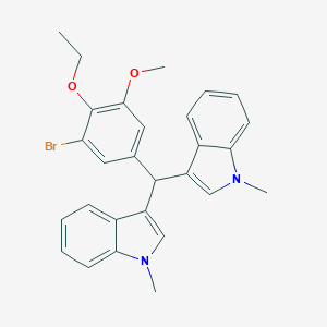 molecular formula C28H27BrN2O2 B307460 3-[(3-bromo-4-ethoxy-5-methoxyphenyl)(1-methyl-1H-indol-3-yl)methyl]-1-methyl-1H-indole 