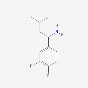 molecular formula C11H15F2N B3074602 1-(3,4-Difluorophenyl)-3-methylbutan-1-amine CAS No. 1021031-80-0