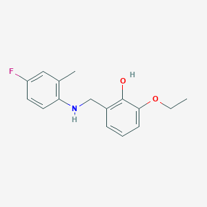 molecular formula C16H18FNO2 B3074629 2-Ethoxy-6-{[(4-fluoro-2-methylphenyl)amino]methyl}phenol CAS No. 1021080-16-9