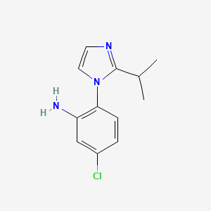 molecular formula C12H14ClN3 B3074638 5-Chloro-2-(2-isopropyl-1H-imidazol-1-yl)aniline CAS No. 1021109-93-2