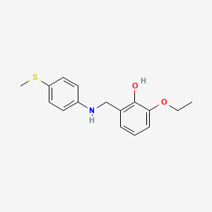 molecular formula C16H19NO2S B3074647 2-Ethoxy-6-({[4-(methylthio)phenyl]amino}methyl)phenol CAS No. 1021123-86-3