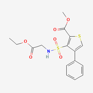 molecular formula C16H17NO6S2 B3074658 2-Thiophenecarboxylic acid, 3-[[(2-ethoxy-2-oxoethyl)amino]sulfonyl]-4-phenyl-, methyl ester CAS No. 1021209-51-7