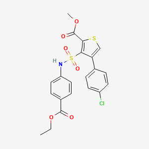 molecular formula C21H18ClNO6S2 B3074663 Methyl 4-(4-chlorophenyl)-3-({[4-(ethoxycarbonyl)phenyl]amino}sulfonyl)thiophene-2-carboxylate CAS No. 1021209-52-8