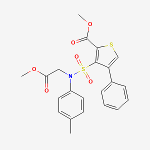 molecular formula C22H21NO6S2 B3074666 3-[(2-甲氧基-2-氧代乙基)(4-甲基苯基)磺酰氨基]-4-苯硫代吩-2-甲酸甲酯 CAS No. 1021213-00-2