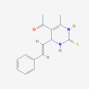 molecular formula C15H16N2OS B307468 1-[6-Methyl-4-(2-phenylvinyl)-2-thioxo-1,2,3,4-tetrahydro-5-pyrimidinyl]ethanone 
