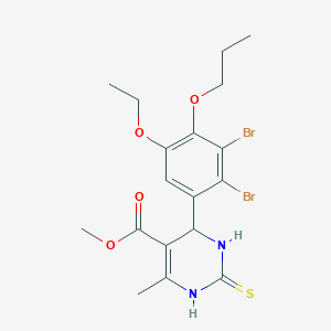 molecular formula C18H22Br2N2O4S B307469 Methyl 4-(2,3-dibromo-5-ethoxy-4-propoxyphenyl)-6-methyl-2-thioxo-1,2,3,4-tetrahydro-5-pyrimidinecarboxylate 