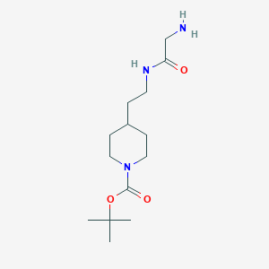 molecular formula C14H27N3O3 B3074695 叔丁基 4-(2-(2-氨基乙酰氨基)乙基)哌啶-1-羧酸酯 CAS No. 1021522-18-8