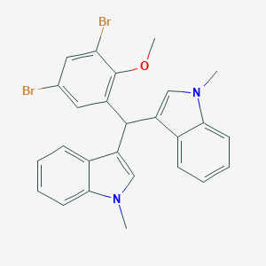 molecular formula C26H22Br2N2O B307479 3-[(3,5-dibromo-2-methoxyphenyl)(1-methyl-1H-indol-3-yl)methyl]-1-methyl-1H-indole 