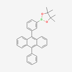 molecular formula C32H29BO2 B3074812 4,4,5,5-四甲基-2-[3-(10-苯基-9-蒽基)苯基]-1,3,2-二氧杂硼环己烷 CAS No. 1023674-81-8