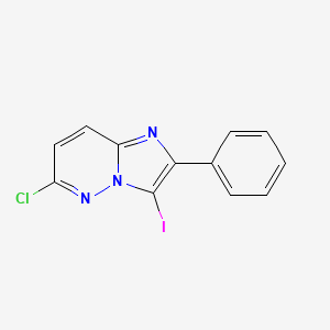 molecular formula C12H7ClIN3 B3074818 6-Chloro-3-iodo-2-phenylimidazo[1,2-b]pyridazine CAS No. 1023697-90-6
