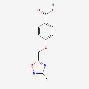 molecular formula C11H10N2O4 B3074829 4-[(3-Methyl-1,2,4-oxadiazol-5-yl)methoxy]benzoic acid CAS No. 1023811-68-8