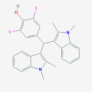 molecular formula C27H24I2N2O B307483 4-[bis(1,2-dimethyl-1H-indol-3-yl)methyl]-2,6-diiodophenol 