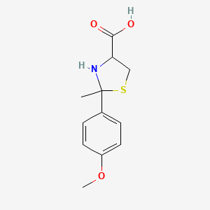 molecular formula C12H15NO3S B3074863 2-(4-methoxyphenyl)-2-methyl-1,3-thiazolidine-4-carboxylic Acid CAS No. 1024006-47-0