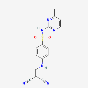 molecular formula C15H12N6O2S B3074884 (((4-(((4-Methylpyrimidin-2-YL)amino)sulfonyl)phenyl)amino)methylene)methane-1,1-dicarbonitrile CAS No. 1024209-92-4