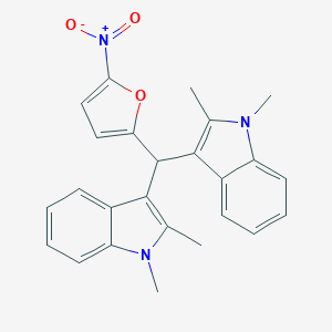 molecular formula C25H23N3O3 B307489 3-((1,2-dimethyl-1H-indol-3-yl){5-nitro-2-furyl}methyl)-1,2-dimethyl-1H-indole 