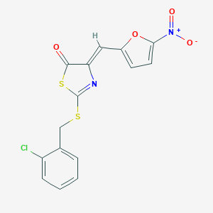 molecular formula C15H9ClN2O4S2 B307490 2-[(2-chlorobenzyl)sulfanyl]-4-({5-nitro-2-furyl}methylene)-1,3-thiazol-5(4H)-one 