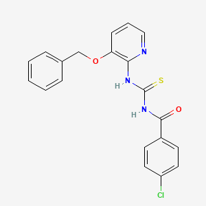 molecular formula C20H16ClN3O2S B3074918 N-[3-(苄氧基)-2-吡啶基]-N'-(4-氯苯甲酰)硫脲 CAS No. 1024338-96-2
