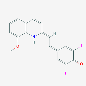 molecular formula C18H13I2NO2 B307492 2,6-diiodo-4-[(2Z)-2-(8-methoxy-1H-quinolin-2-ylidene)ethylidene]cyclohexa-2,5-dien-1-one 