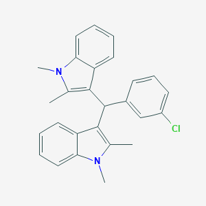molecular formula C27H25ClN2 B307493 3-[(3-chlorophenyl)(1,2-dimethyl-1H-indol-3-yl)methyl]-1,2-dimethyl-1H-indole 