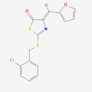 molecular formula C15H10ClNO2S2 B307494 (4Z)-2-[(2-chlorobenzyl)sulfanyl]-4-(furan-2-ylmethylidene)-1,3-thiazol-5(4H)-one 