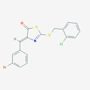 molecular formula C17H11BrClNOS2 B307496 4-(3-bromobenzylidene)-2-[(2-chlorobenzyl)sulfanyl]-1,3-thiazol-5(4H)-one 