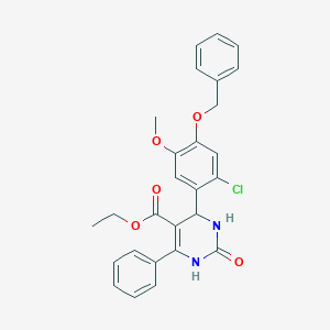 molecular formula C27H25ClN2O5 B307497 Ethyl 4-[4-(benzyloxy)-2-chloro-5-methoxyphenyl]-2-oxo-6-phenyl-1,2,3,4-tetrahydro-5-pyrimidinecarboxylate 