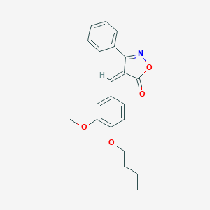molecular formula C21H21NO4 B307499 4-(4-butoxy-3-methoxybenzylidene)-3-phenyl-5(4H)-isoxazolone 