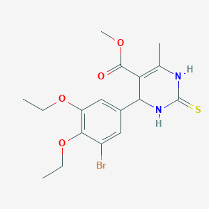 molecular formula C17H21BrN2O4S B307502 methyl 4-(3-bromo-4,5-diethoxyphenyl)-6-methyl-2-sulfanylidene-3,4-dihydro-1H-pyrimidine-5-carboxylate 