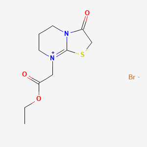 molecular formula C10H15BrN2O3S B3075051 8-(2-ethoxy-2-oxoethyl)-3-oxo-2,3,6,7-tetrahydro-5H-[1,3]thiazolo[3,2-a]pyrimidin-8-ium bromide CAS No. 1025707-85-0