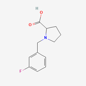 molecular formula C12H14FNO2 B3075107 1-(3-Fluoro-benzyl)-pyrrolidine-2-carboxylic acid CAS No. 1026092-99-8