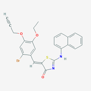 molecular formula C25H19BrN2O3S B307512 (5Z)-5-[(2-bromo-5-ethoxy-4-prop-2-ynoxyphenyl)methylidene]-2-(naphthalen-1-ylamino)-1,3-thiazol-4-one 