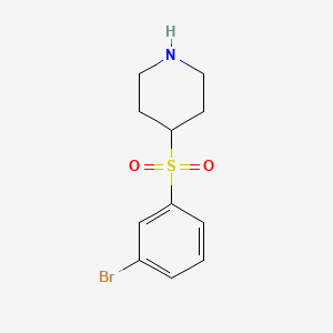 molecular formula C11H14BrNO2S B3075145 4-(3-Bromo-benzenesulfonyl)-piperidine CAS No. 1026677-74-6
