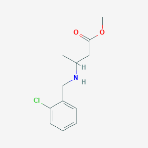 molecular formula C12H16ClNO2 B3075165 3-{[(2-氯苯基)甲基]氨基}丁酸甲酯 CAS No. 1026959-14-7