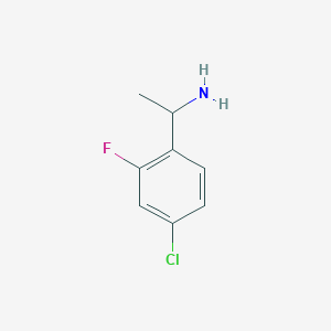 molecular formula C8H9ClFN B3075221 1-(4-Chloro-2-fluorophenyl)ethan-1-amine CAS No. 1028405-72-2