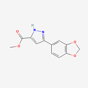 molecular formula C12H10N2O4 B3075270 methyl 3-(1,3-benzodioxol-5-yl)-1H-pyrazole-5-carboxylate CAS No. 1029104-54-8